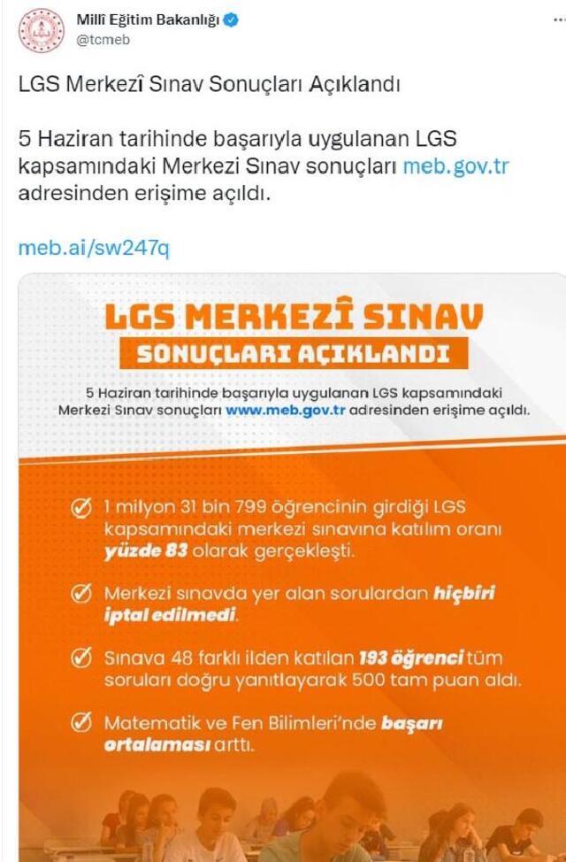 Milli eğitim Bakanlığı Resmi twitter hesabı